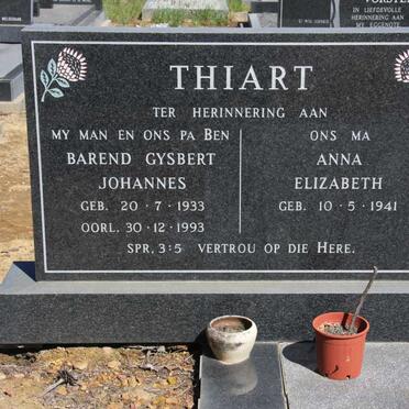 THIART Barend Gysbert Johannes 1933-1993 &amp; Anna Elizabeth 1941-