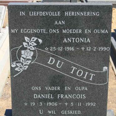 TOIT Daniël Francois, du 1906-1992 &amp; Antonia 1916-1990