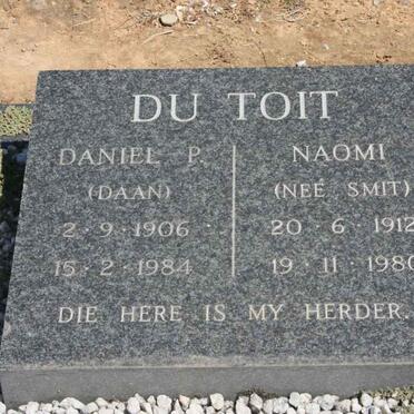 TOIT Daniel P., du 1906-1984 &amp; Naomi SMIT 1912-1980