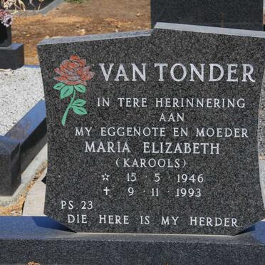 TONDER Maria Elizabeth, van 1946-1993