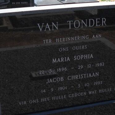 TONDER Jacob Christiaan, van 1901-1993 &amp; Maria Sophia 1896-1982