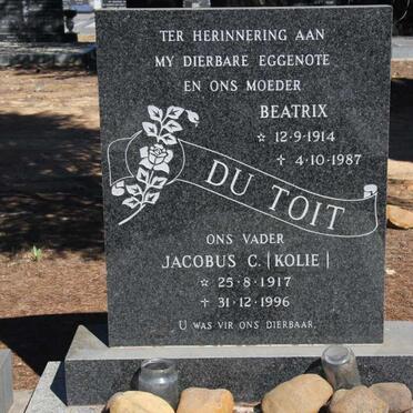 TOIT Jacobus C., du 1917-1996 &amp; Beatrix 1914-1987