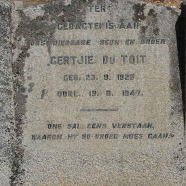 TOIT Gertjie, du 1928-1947