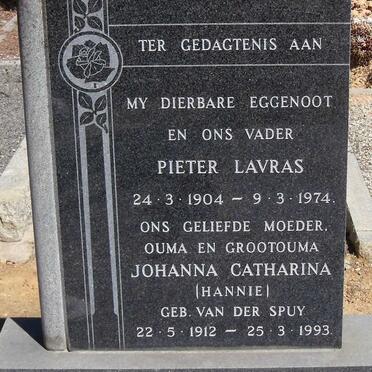 UYS Pieter Lavras 1904-1974 & Johanna Catharina VAN DER SPUY 1912-1993