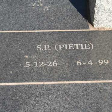 ? S.P. 1926-1999 &amp; ? Johanna P. nee NORTJE 1928-