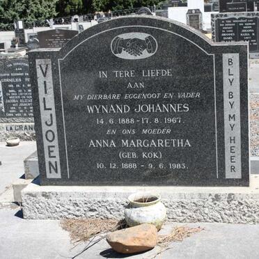 VILJOEN Wynand Johannes 1888-1967 &amp; Anna Margaretha KOK 1888-1983