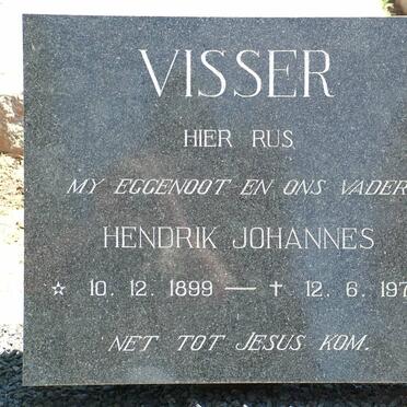 VISSER Hendrik Johannes 1899-1973