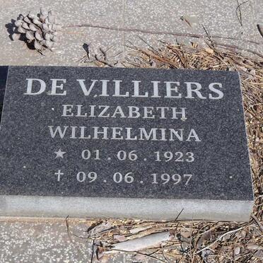 VILLIERS Elizabeth Wilhelmina, de 1923-1997