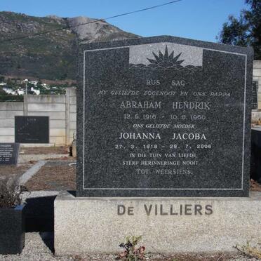 VILLIERS Abraham Hendrik, de 1916-1960 &amp; Johanna Jacoba 1918-2006