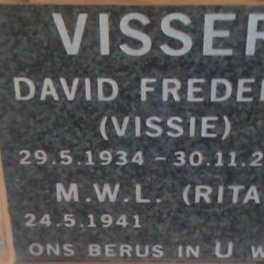 VISSER David Frederik 1934-2003 &amp; M.W.L. 1941-