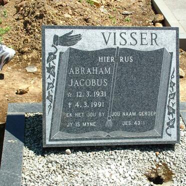 VISSER Abraham Jacobus 1931-1991