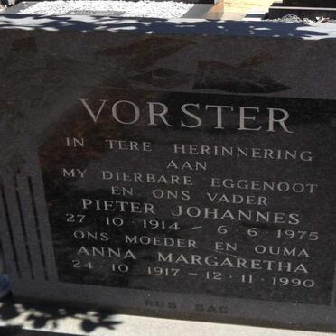 VORSTER Pieter Johannes 1914-1975 &amp; Anna Margaretha 1917-1990