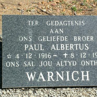 WARNICH Paul Albertus 1916-1965