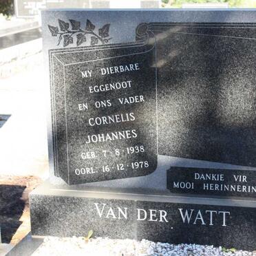WATT Cornelis Johannes, van der 1938-1978