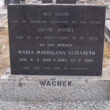 WAGNER Jacob Daniel 1882-1959 & Maria Magdalena Elizabeth 1892-1986