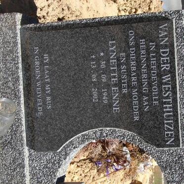 WESTHUIZEN Lynette Enne, van der 1949-2002
