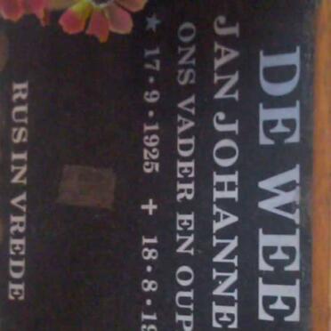 WEE Jan Johannes, de 1925-1997