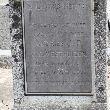 WESTHUIZEN Andries J.P., V.D. 1884-1938