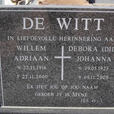 WITT Willem Adriaan, de 1916-2000 & Debora Johanna 1923-2009