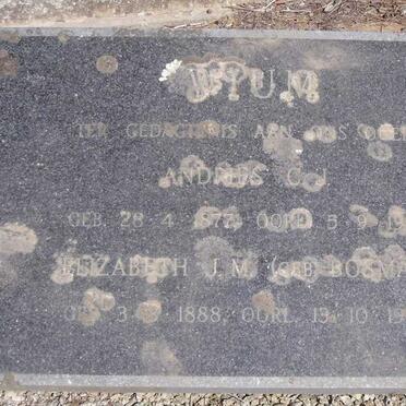 WIUM Andries C.J. 1877-1950 & Elizabeth J.M. BOSMAN 1888-1949 _1