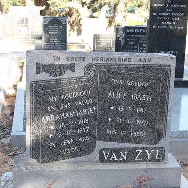 ZYL Abraham, van 1913-1977 &amp; Alice 1917-1985