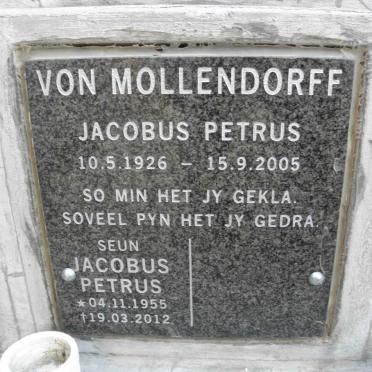 MOLLENDORFF Jacobus Petrus, von 1926-2005 :: VON MOLLENDORFF Jacobus Petrus 1955-2012