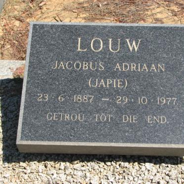 LOUW Jacobus Adriaan 1887-1977