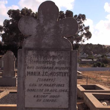 MOSTERT Maria J.C. nee CLOETE 1863-1945