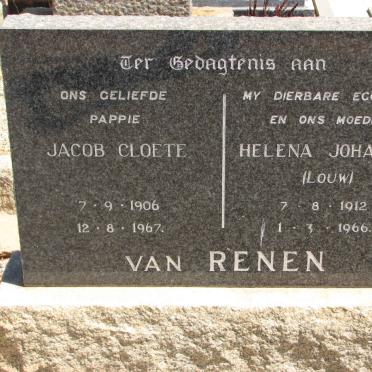 RENEN Jacob Cloete, van 1906-1967 &amp; Helena Johanna LOUW 1912-1966