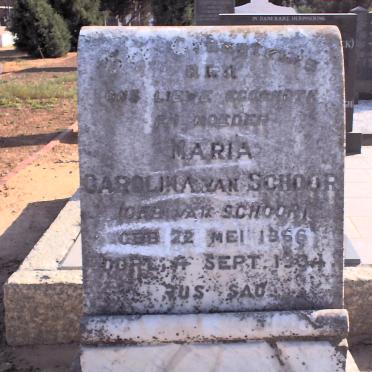 SCHOOR Maria Carolina, van nee VAN SCHOOR 1866-1934