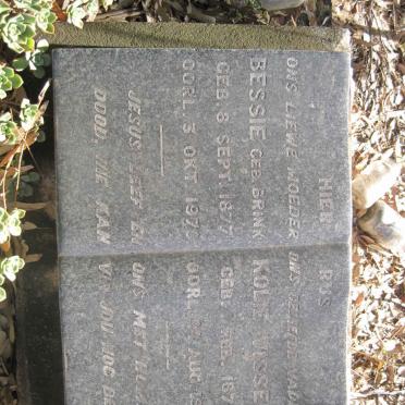 VISSER Kolie 1876-1945 &amp; Bessie BRINK 1877-1973