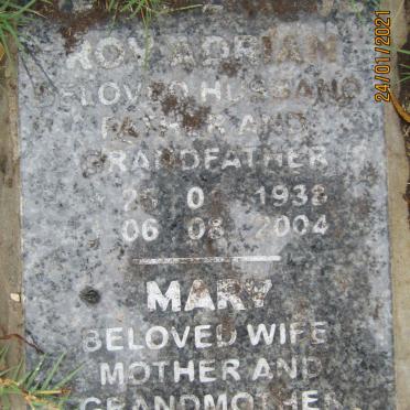 BIJL Roy Adrian, van der 1938-2004 &amp; Mary 1943-2012