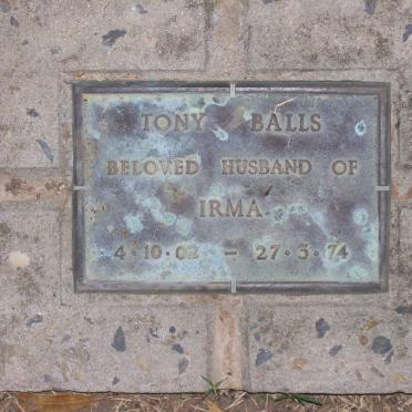 BALLS Tony 1902-1974