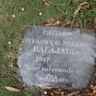 BALAJADIA Myfanwy G. Bekker 1947-