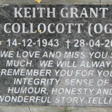 COLLOCOTT Keith Grant 1943-2014