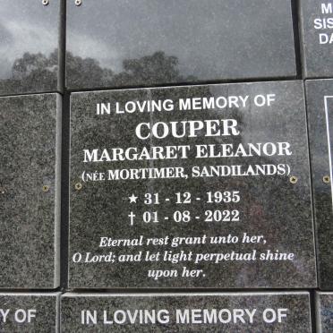 COUPER Margaret Eleanor formerly SANDILANDS nee MORTIMER 1935-2022