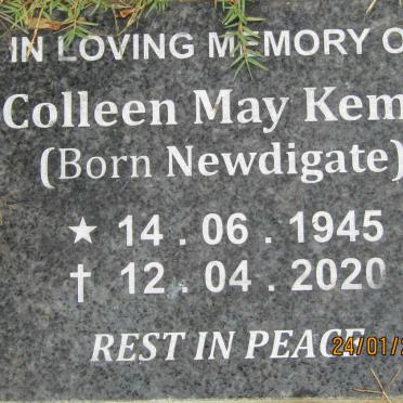 KEMP Colleen May nee NEWDIGATE 1945-2020