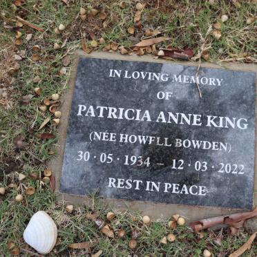 KING Patricia Anne nee HOWELL BOWDEN 1934-2022