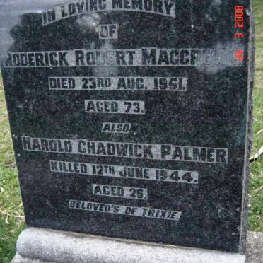 MACGREGOR Roderick Robert -1951 :: PALMER Harold Chadwick -1944