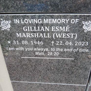 MARSHALL Gillian Esme nee WEST 1946-2023