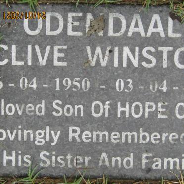 ODENDAAL Clive Winston 1950-2012