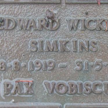 SIMKINS Edward Wickens 1919-1993