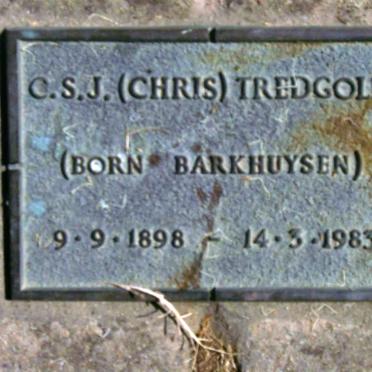TREDGOLD C.S.J. nee BARKHUYSEN 1898-1983