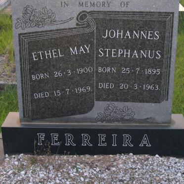 FERREIRA Johannes Stephanus 1895-1963 &amp; Ethel May 1900-1969