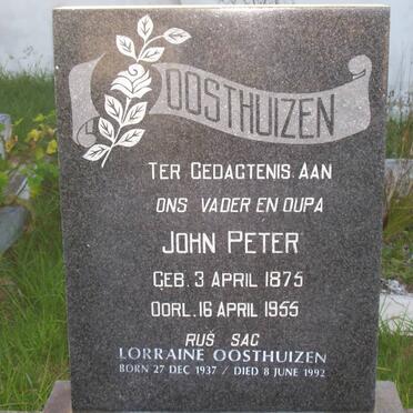 OOSTHUIZEN John Peter 1875-1955 :: OOSTHUIZEN Lorraine 1937-1992