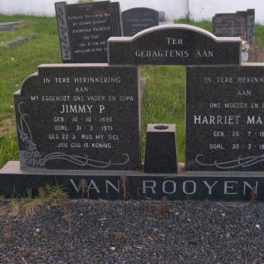 ROOYEN Jimmy P.,van 1896-1971 &amp; Harriet Martha 1910-1986