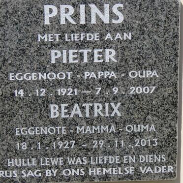 PRINS Pieter 1921-2007 &amp; Beatrix 1927-2013