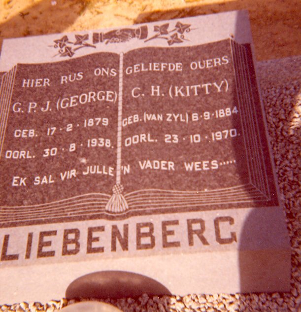 LIEBENBERG G.P.J. 1879-1938 & C.H. VAN ZYL 1884-1970