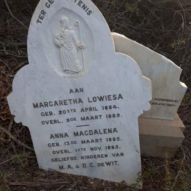 WIT Margaretha Lowiesa, de 1884-1889 :: DE WIT Anna Magdalena 1885-1885