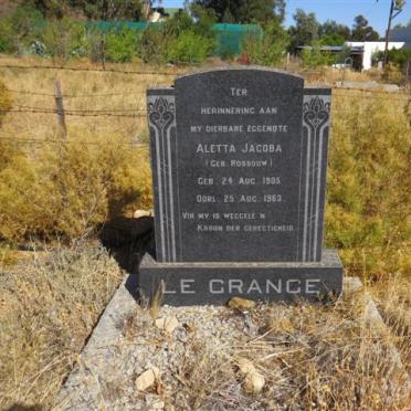 GRANGE Aletta Jacoba, le nee  ROSSOUW 1905-1963